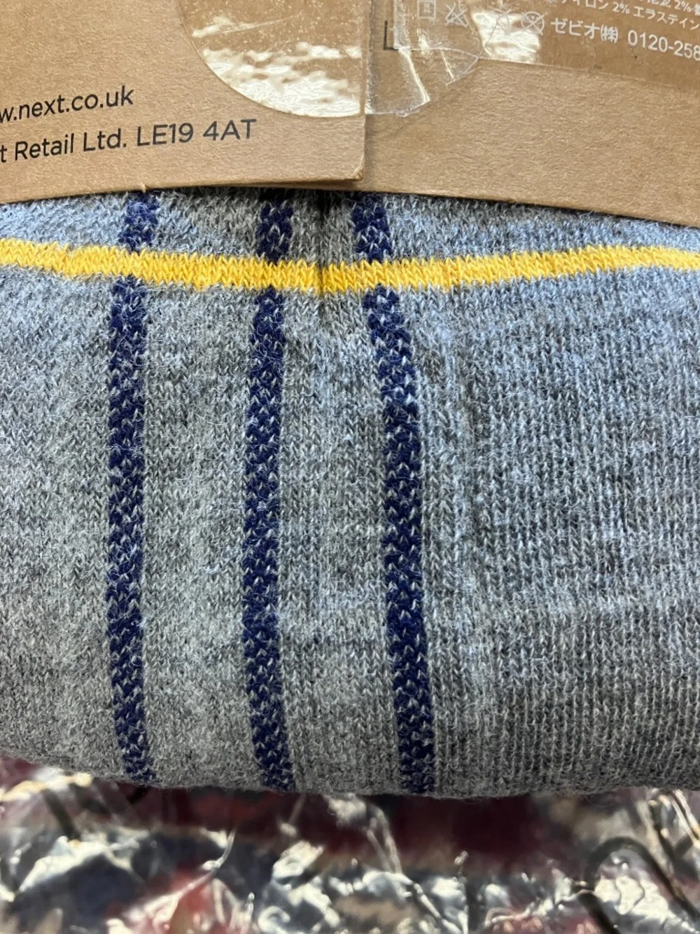 NEW Thick Tights from Next UK - Size Medium - Grey, Blue & Yellow